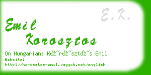 emil korosztos business card